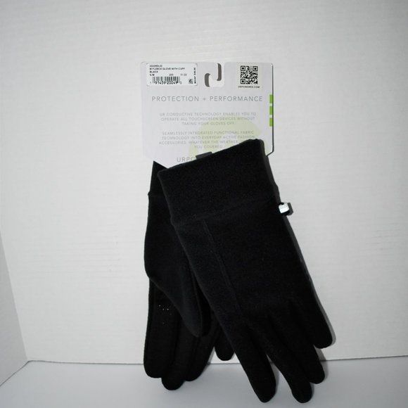 UR Men's Thermal Recycled Fleece CUFFED Gloves Black Size S/M: #22229DL22 NWT - Picture 4 of 4